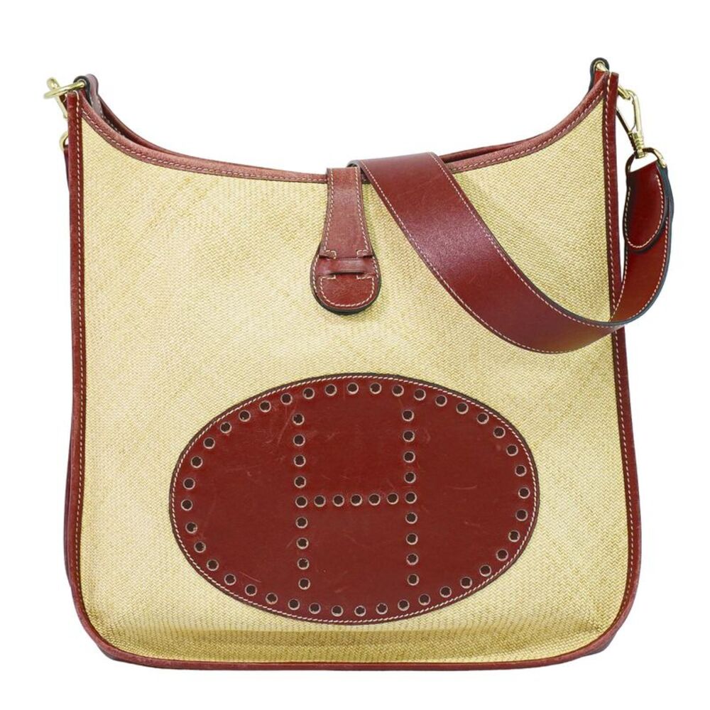 Hermes Evelyne Bag Gen I Panama Beige Leather Handbag